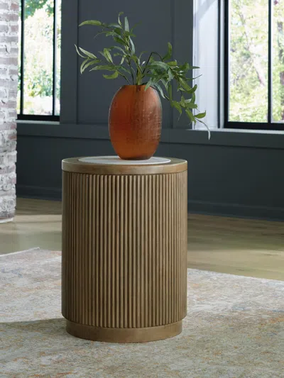 Ashley Camdill End Table In Light Brown/white