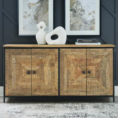 Ashley Camney Accent Cabinet In Brown/black