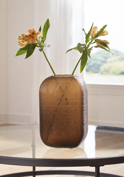 Ashley Capard Tall Indoor/outdoor Vase In Brown
