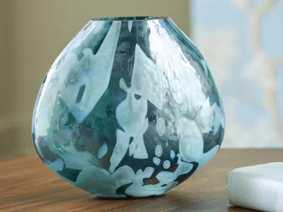 Ashley Cartshaw Vase In Iridescent Teal