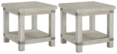 Ashley Carynhurst 2 End Tables In White Wash Gray