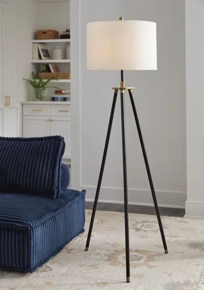 Ashley Cashner Floor Lamp In Black/gold Finish