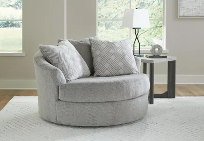 Ashley Casselbury Oversized Swivel Accent Chair In Cement