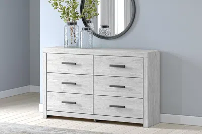 Ashley Cayboni 6 Drawer Dresser In Whitewash