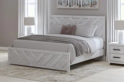 Ashley Cayboni King Panel Bed In Whitewash