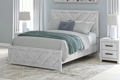 Ashley Cayboni Queen Panel Bed In Whitewash