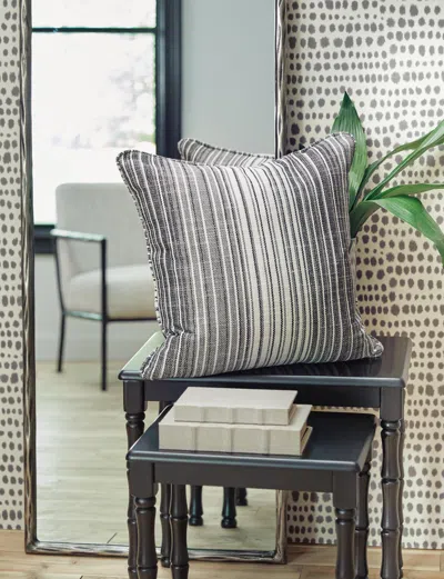 Ashley Chadby Next-gen Nuvella™ Performance Fabric Indoor/outdoor Pillow In Black/white/gray