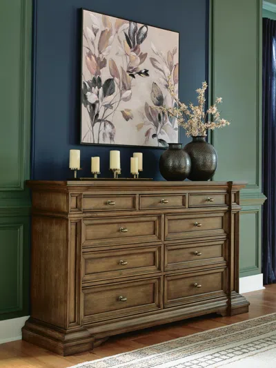 Ashley Channley 9 Drawer Dresser In Brown