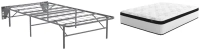 Ashley Chime 12 Inch Hybrid Twin Mattress In A Box With Foundation In White