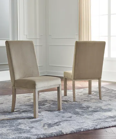 Ashley Chrestner Dining Side Chair In Gray/brown