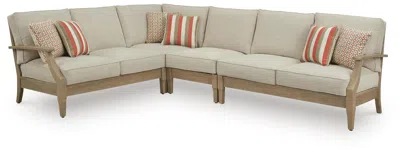 Ashley Clare View 4-piece Outdoor Sectional In Beige