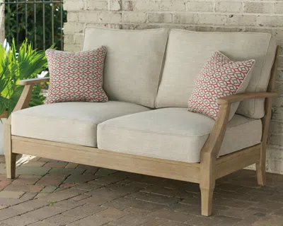 Ashley Clare View Outdoor Loveseat In Beige