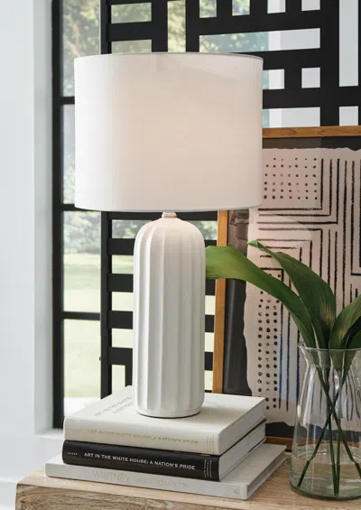 Ashley Clarkland Table Lamp (set Of 2) In White