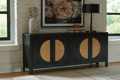 Ashley Cliffiings Accent Cabinet In Black/natural