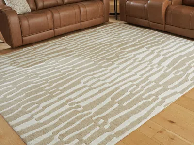 Ashley Corrbell 7'8" X 10' Area Rug In Beige/white