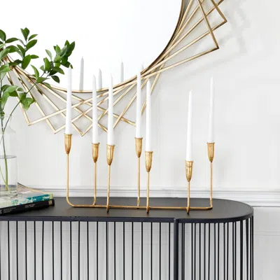 Ashley Cosmoliving By Cosmopolitan 7 Candle Candelabra In Gold