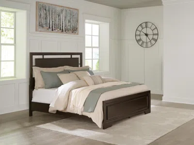 Ashley Covetown Queen Panel Bed In Dark Brown