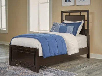 Ashley Covetown Twin Panel Bed In Dark Brown