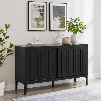 Ashley Crosley Furniture Asher Sideboard In Matte Black