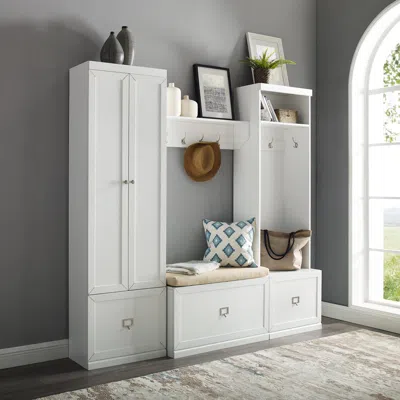 Ashley Crosley Furniture Harper 4-piece Entryway Set With Cabinet In White