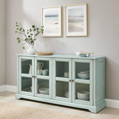 Ashley Crosley Furniture Holbrook Rectangular Sideboard In Distressed Blue