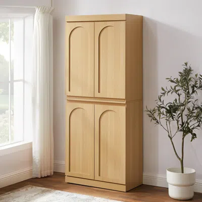 Ashley Crosley Furniture Kitchen Pantry Storage Cabinet In Ash