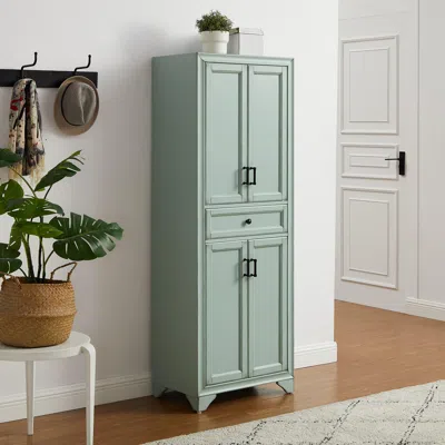 Ashley Crosley Furniture Tara Storage Pantry In Seafoam Blue