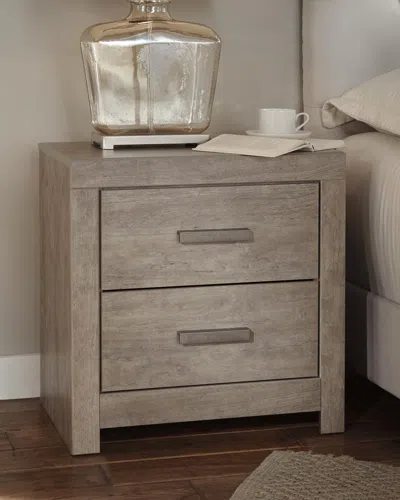 Ashley Culverbach 22" 2 Drawer Charging Nightstand In Gray