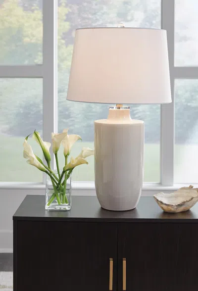 Ashley Cylener Table Lamp In Off White