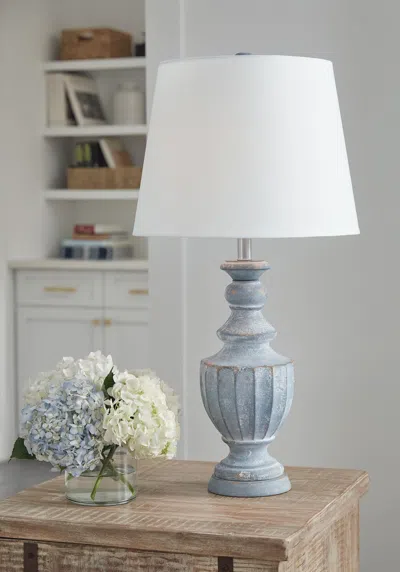 Ashley Cylerick Table Lamp In Antique Blue