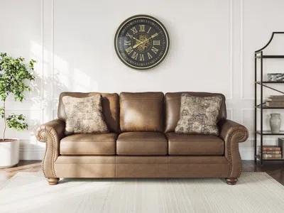 Ashley Dairton Metal And Glass Wall Clock In Black/gold Finish