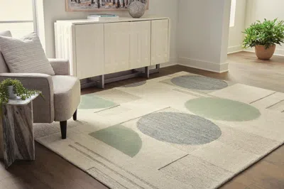 Ashley Dallane 8' X 10' Rug In Linen/blue/green