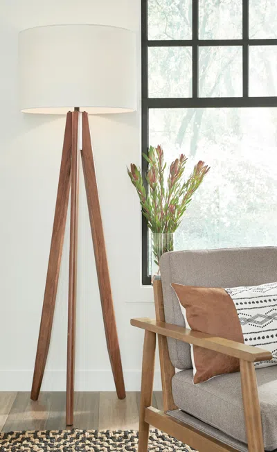 Ashley Dallson Floor Lamp In Brown