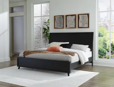 Ashley Danziar King Panel Bed With Framed Footboard In Black