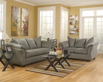 Ashley Darcy Sofa And Loveseat In Cobblestone