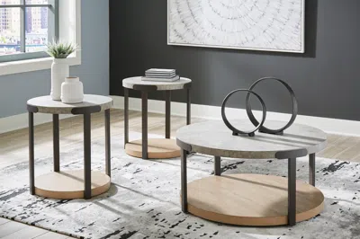 Ashley Darthurst Table (set Of 3) In Light Brown