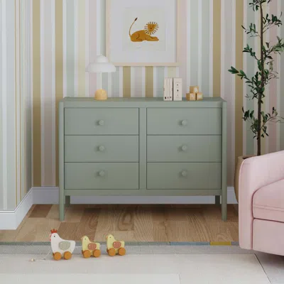 Ashley Davinci Birdie 6 Drawer Dresser In Light Sage