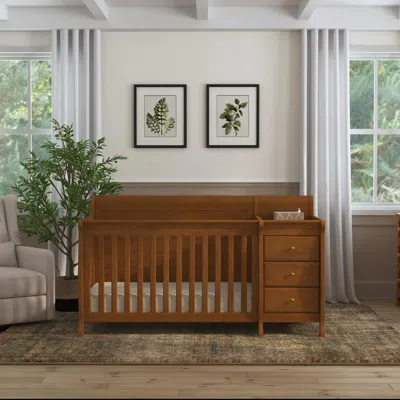 Ashley Davinci Kalani 4-in-1 Crib And Changer Combo In Chestnut