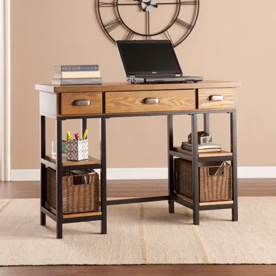 Ashley Delaney Desk In Gray/brown