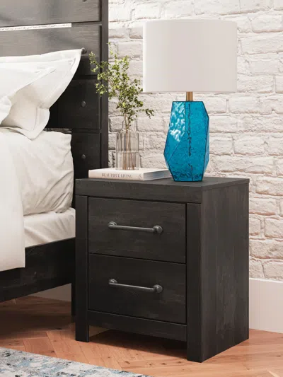 Ashley Delmorta 22" 2 Drawer Charging Nightstand In Dark Gray
