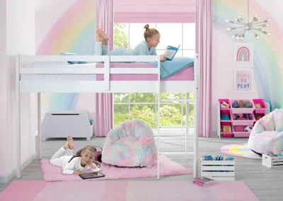 Ashley Delta Children Twin Low Loft Bed With Guardrail And Ladder In White