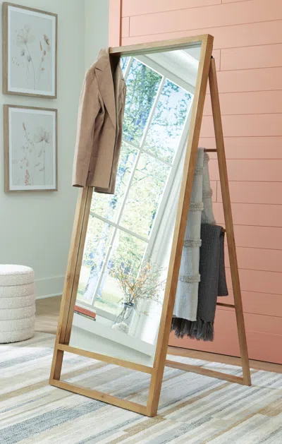 Ashley Devford Floor Mirror In Brown