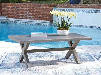 Ashley Dillon Beach Outdoor Coffee Table In Gray