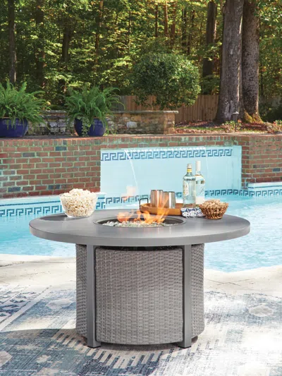 Ashley Dillon Beach Outdoor Fire Pit Table In Gray