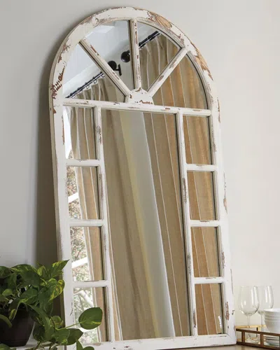 Ashley Divakar Wood Accent Mirror In Antique White