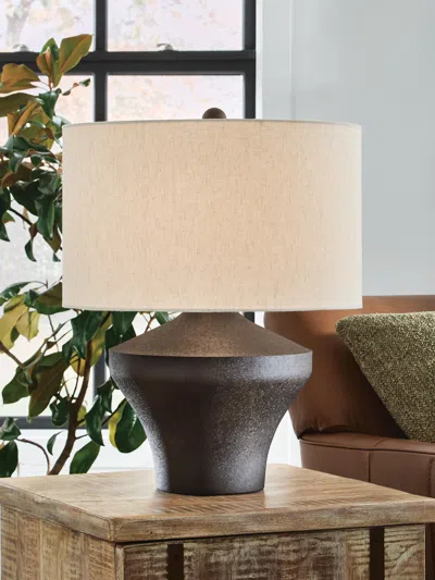 Ashley Dolanham Table Lamp In Distressed Brown
