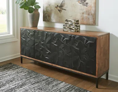 Ashley Dorannby Accent Cabinet In Black/brown