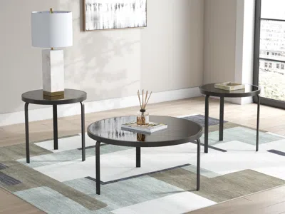 Ashley Dorylin Table (set Of 3) In Black