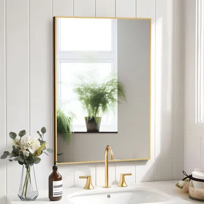 Ashley Dovelina Dulcea Rectangle Wall Mirror (set Of 2) In Gold