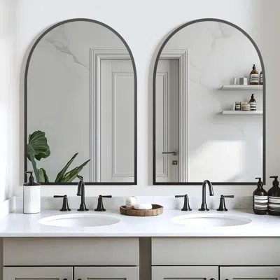 Ashley Dovelina Feronia Wall Mirror (set Of 2) In Black